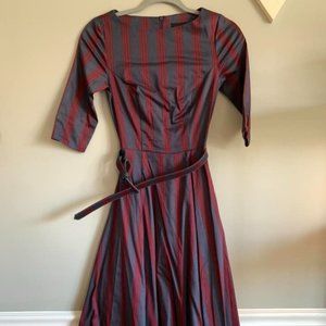 Collectif XXXS UK4 Suzanne Triplet stripes swing dress